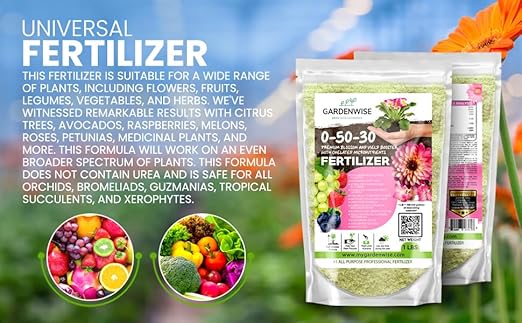 0-50-30 Universal Premium Bud and Bloom Booster Increases Flowering & Yield, for Use in Soil and Hydroponics, Super Concentrated Flower Fuel (1 LBS)