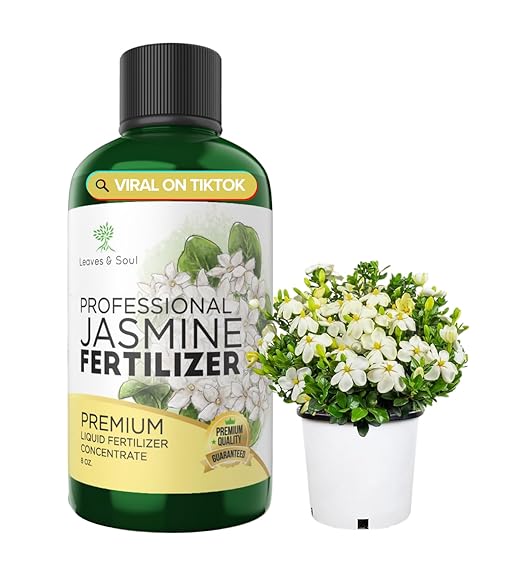 Professional Liquid Jasmine Fertilizer | 3-1-2 Concentrate for Plants and Flowers | Multi-Purpose Blend & Gardening Supplies | 8 oz Bottle (Jasmine)