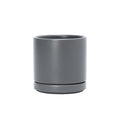 D'vine Dev 3.5 Inch Ceramic Planter Pot with Drainage Hole and Saucer, Indoor Cylinder Round Planter Pot, Speckled Grey, 94-O-A-3