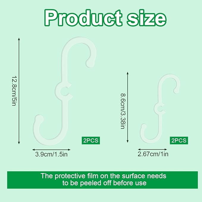 BOXOB 4pcs Plant Stem Support, 2 Sizes Plant Stem Holder Hook Monstera Stabilizer for Indoor Outdoor Climbing Houseplant Growth Accessories (Clear)