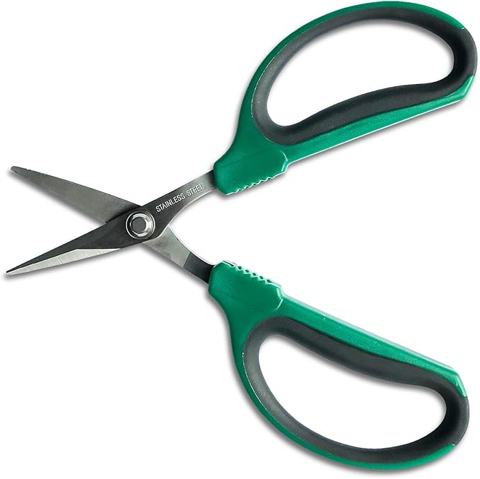 6-Inch Stainless Steel Garden Bonsai Pruning Shears with 40mm Straight Blade Pruners, Anti-Slip Softgrip Micro-Tip Snip