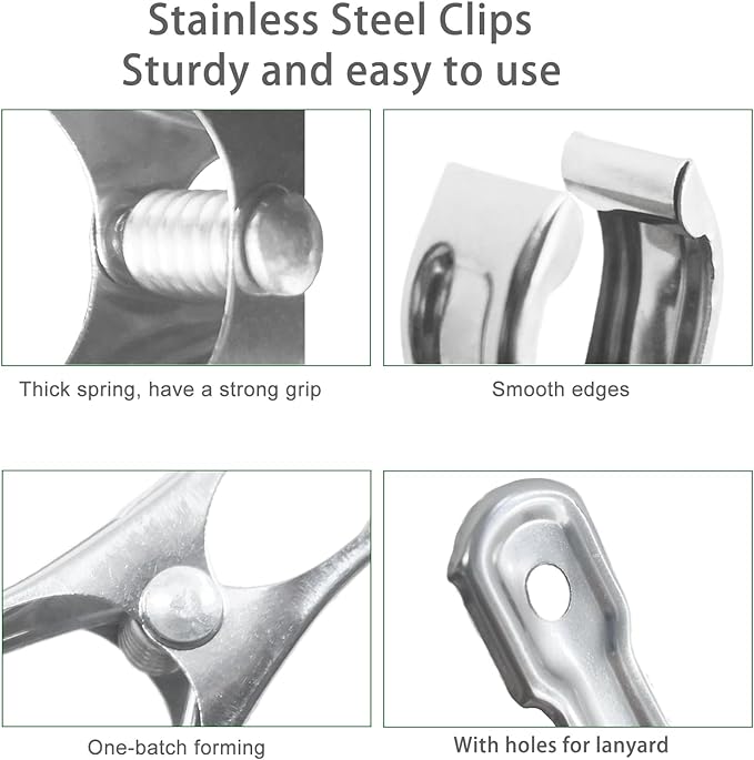 40 PCS Garden Clips, Greenhouse Clamps Made of Stainless Steel, Greenhouse Clips for Netting, Have a Strong Grip to Hold Down the Shade Cloth or Plant Cover on Garden Hoops