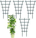 Plant Supports for Potted Plants Indoor, 4 Pack 10in Mini Indoor Plant Trellis Green Coated Flower Pot Trellis for Vine Ivy Flower, Climbing Plants Indoors for Indoors Outdoor Houseplants