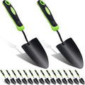 16 Pcs Garden Shovel Aluminum Alloy Heavy Duty Trowel Small Digging Shovels Metal Hand Trowel Spade with Soft Handle for Garden Lawn Yard Planting Tool (Shovel with Ruler,Green)