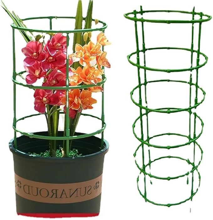 Garden Plant Support Cage, Adjustable Tomato Trellis, Green, 48 Inch, Deformable Structure for Vegetables, Flowers, Fruits