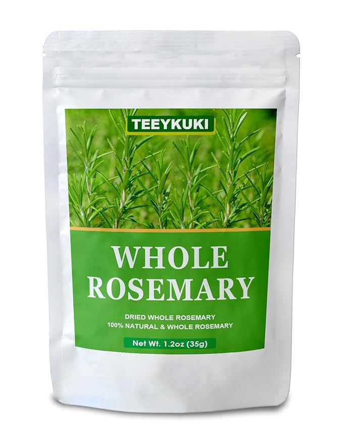 Natural Dried Whole Rosemary Sprigs, 1.24oz(35.0g), 10~15 Sprigs, Premium Grade Dried Rosemary Sprigs for Baking & Beverages, Non-GMO