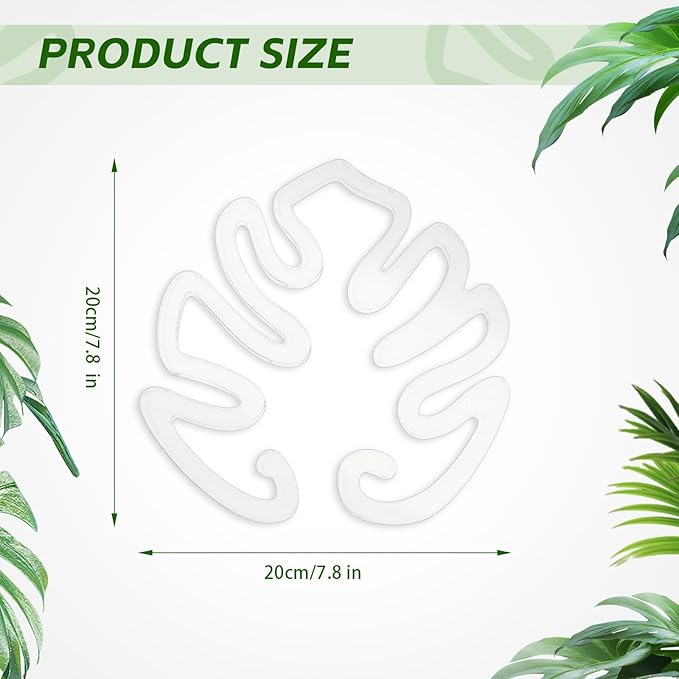 Plant Stem Support,Plastic Monstera Plant Support, Climbing Houseplant Stem Supports, Stem Hook Growth Accessories for Plant (Large-7.8in)