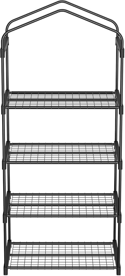 LEMY 4 Tier Mini Greenhouse Indoor Outdoor with PE Cover and Roll-Up Zipper Door,Portable Plant Green House for Seeds and Seedlings,Waterproof Shelved Tent for Patio,Garden,Balcony