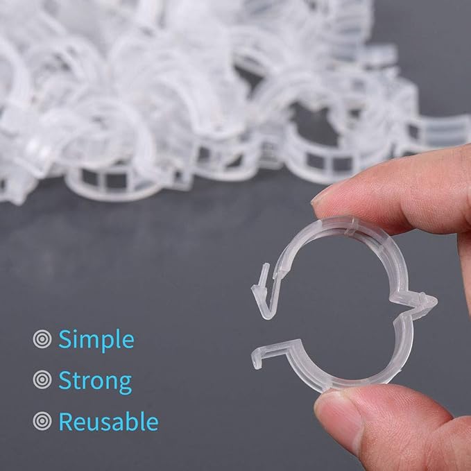 200Pcs Garden Clips for Climbing Plants, Reusable Trellis Clips for Tomatoes, Cucumbers, Peas - Gentle Plastic Plant Supports, Sun - Resistant Plastic Plant Supports