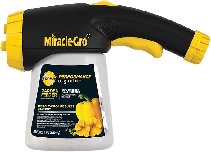 Miracle-Gro Performance Organics Garden Feeder, 12 oz. - Includes First Feeding of Miracle-Gro Performance Organics Plant Nutrition Inside - Feed Vegetables, Flowers and Herbs While Watering