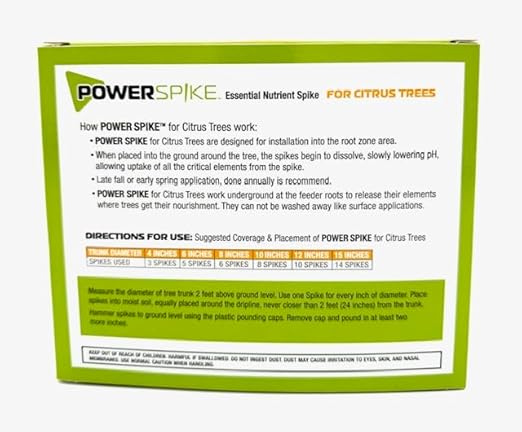 for Citrus Trees, Citrus Tree fetilizer Spike. Essential Nutrient Spike specifically formulated to Feed and fertilize All Types of Citrus Trees and Address Common Deficiencies., 93307