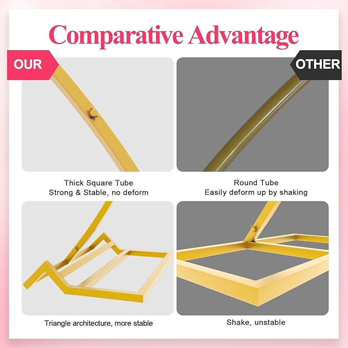 Wokceer Round Backdrop Stand 8FT Gold Wedding Arch Metal Circle Balloon Arch Stand for Birthday Party Wedding Bridal Shower Anniversary Ceremony