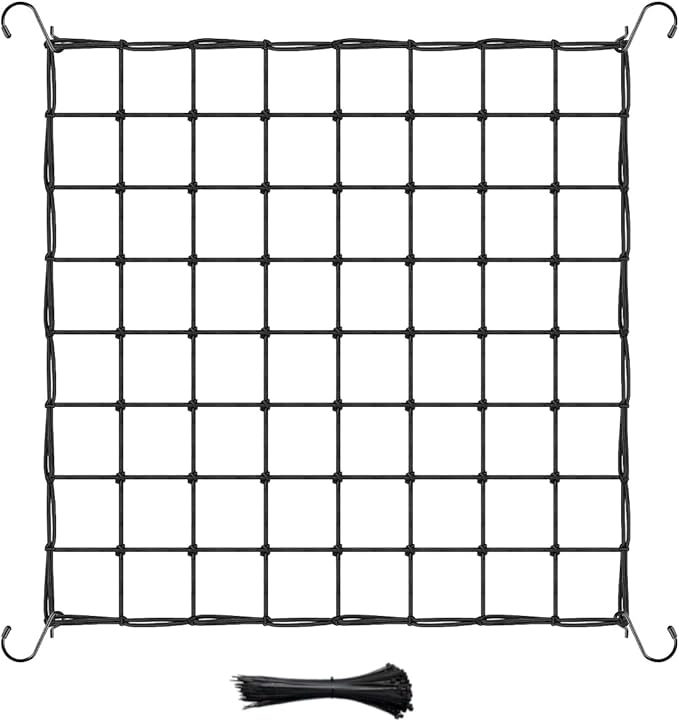 Elastic Netting with Hooks, Heavy-Duty Trellis Support for Indoor Plants, Gardening