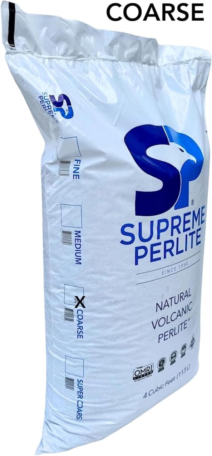 Supreme Perlite Coarse Horticultural Perlite for Potting Soil, Seed Starting, Propagation, Organic Gardening & Soil Aeration, 4 Cu Ft Bag