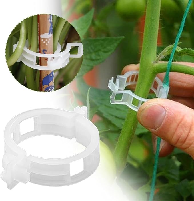 100Pcs White Plant Support Clips,Plant Fixing Clip Plant Clips for Climbing Plants,Garden Clips Plant Support Clips Plant Vine Clips Plant Support Garden Clip Vine Fixing Clip,Plant Support Structures