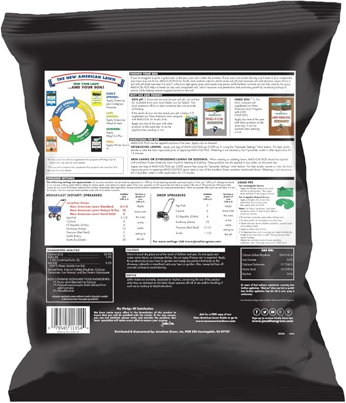 Jonathan Green (11354) Mag-I-Cal Plus Soil Food for Lawns in Acidic & Hard Soils - Soil Amendment for Grass (5,000 Sq. Ft.)