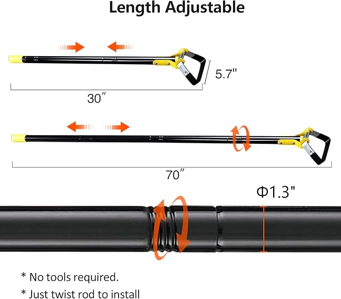 DonSail Hoe Garden Tool - Scuffle Garden Hoes for Weeding Gardening Long Handle Heavy Duty - Adjustable Weeding Loop Stirrup Hoe 30-70 Inch Black