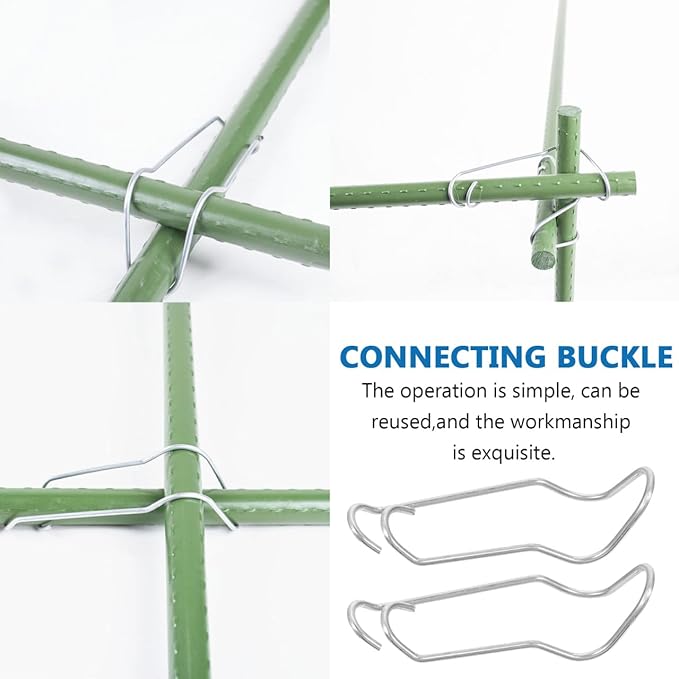 Yardwe Plant Climbing Support Buckle 50-Pack Adjustable Spring Clips for Garden Trellis Plant Clips for Climbing Plants Indoor Outdoor Stem Support Connecting Buckles