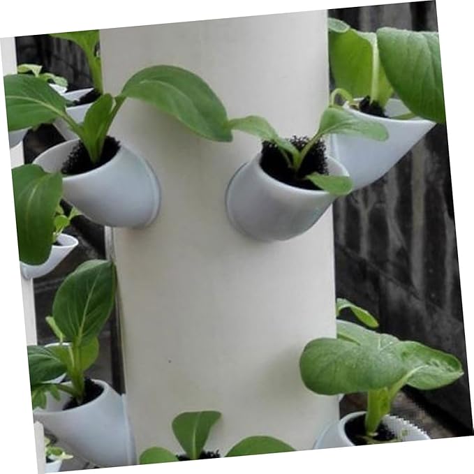 12pcs Hydroponic Growing System Vertical Planting Pots for Balcony Window Farming Plastic Soilless Culture Tubes for Indoor Vegetable Gardening
