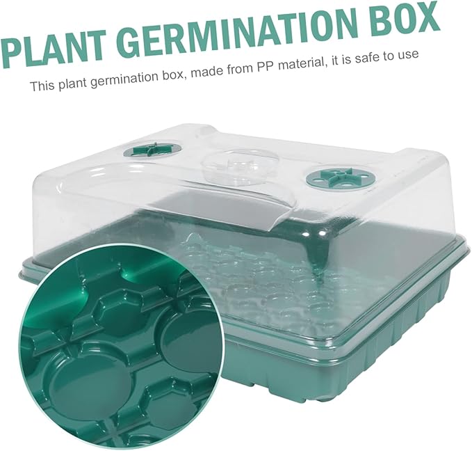 BESTonZON 1Set Plant Germination Box Durable Indoor Garden Propagating Trays with Design for Home Gardening Seed Starting Greenhouse Accessory