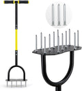Jardineer Lawn Aerator Spike Tool, Updated 36" Metal Aerator Lawn Tool with Longer Spikes, Pre-Assembled Manual Grass Aerator for Lawn Aeration, Soil Aerating