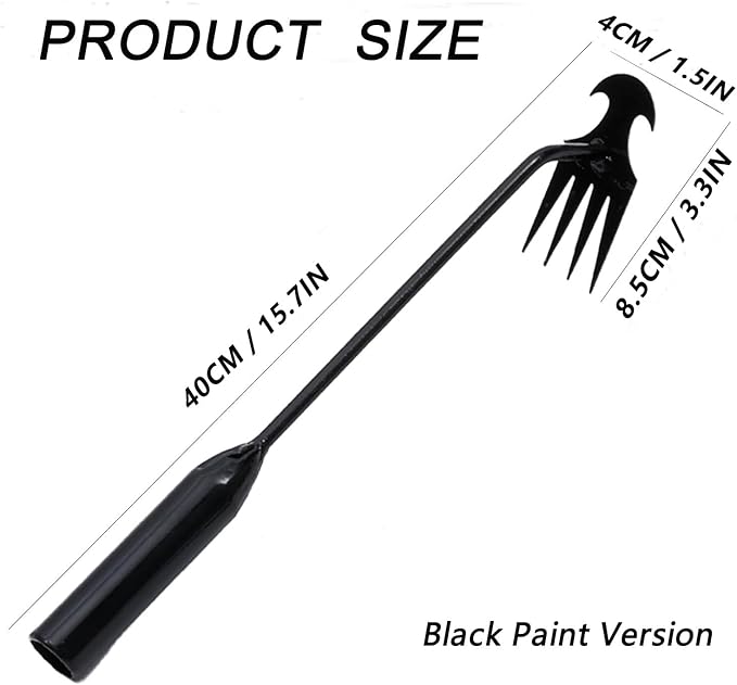 Weed Puller Gardening Hand Weeder Tools,Portable Artifact Uprooting Weeding 6 Teethes Manganese Steel Weed Removal Dual Purpose Manual Hand Pulling Tool for Lawn Garden (Black)