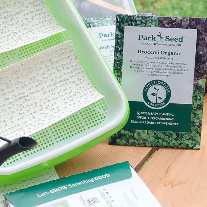 Park Seed Easy DIY Planting Sow Effortless Collection Seed Mats, Microgreens Kit
