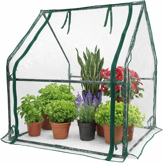 Gardzen Mini Greenhouse Heavy Duty Portable Green House, Clear Tent Small Greenhouse for Indoor Outdoor Plants 36.2”(L) x36.2”(W) x42.5”(H)