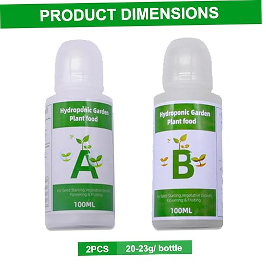 Hydroponic Plant Food, 2 Bottles Hydroponic Nutrients 20-23g/ Bottle Plant Food A and B for Indoor Plants, Vegetables, Fruits and Flowers, Hydroponics Nutrients