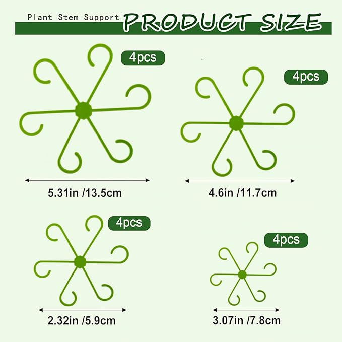 16Pcs 4 Sizes Monstera Plant Support Plant Stem Holders Reusable Plant Stabilizer for Indoor Plants Accessories Garden Tools