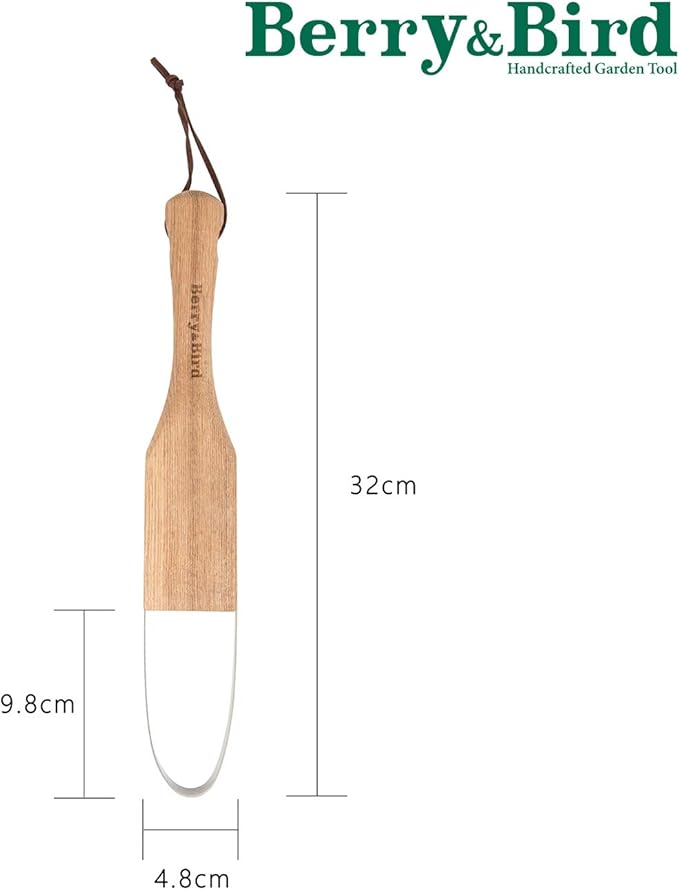 Berry&Bird Loop Weeder, 12.6-Inch Gardening Weed Cutter/Remover, Garden Weeding Scraper Tool with Wood Handle for Gardening, Lawn, Yard Work