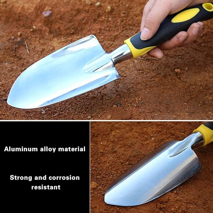 Cuayaes Garden Trowel Hand Shovel, Small Gardening Tools Aluminum Heavy Duty Garden Spade with Ergonomic Handle for Digging, Weeding, Planting, Transplanting