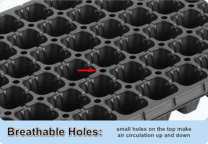 RooTrimmer 200 Cell Plug Tray, 10pcs-Pack Thick Durable Seed Starter Flats Vegetable Fruit Seeds Seedling Plastic Plug Farmer Nursery Trays Propagation