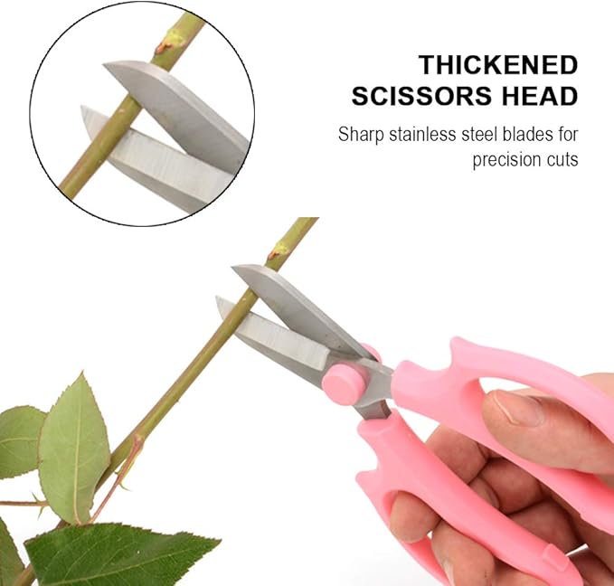 4PCS Garden Pruning Shears Scissors Kit, Rose Thorn Remover, Tree Pruner Hand Tools, Cordless Trimmer & Floral Gloves for Gardening Flower Arrangement