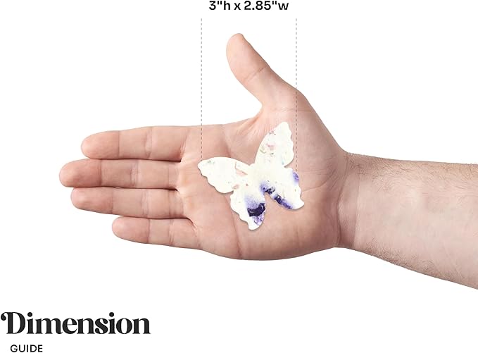 Seed Bloom Wildflower Seed Paper - Set of 24 Purple Butterfly-Shaped with Envelope and Planting Instruction, Writable & Plantable Gift for Mom and Plant Lover, Ideal for Wedding, Memorial, Baby Shower