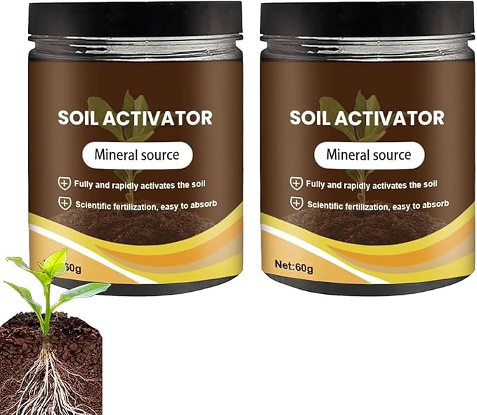 2Pcs Soil Activators, Organic Soil Activators and Plant Fertilizers, Soil Pro Activator, Water-Soluble Formula for Optimal Nutrient Uptake, Promoting Plant Rooting 120g