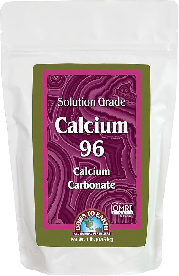 Down To Earth All Natural Fertilizers Organic Solution Grade Calcium 96 - Professional Grade Limestone Powder 325 mesh for Liquid, Drip or Spray Applications, 1 lb