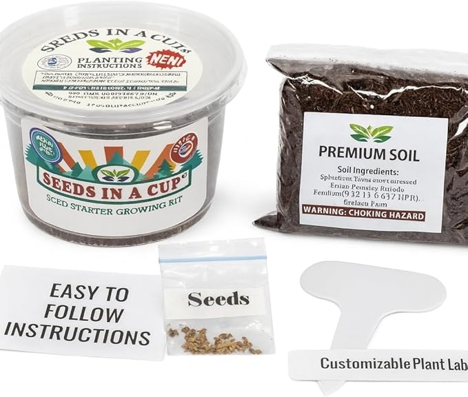 Seeds In A Cup Spearmint Grow Kit – Indoor Herb Garden Starter Set with Non‑GMO Spearmint Seeds, Soil & Cup – Easy Spring Planting Gift for Beginners, Kids & Home Kitchens