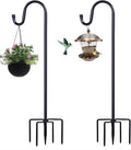 ToyHotels Shepherd Hooks for Outdoor, 2 Pack 94 Inch Bird Feeder Pole with 5 Prongs Base for Hanging Lantern, Hummingbird Feeder, Lightweight Plant, Shepherds Hook for Bird Feeders for Outside
