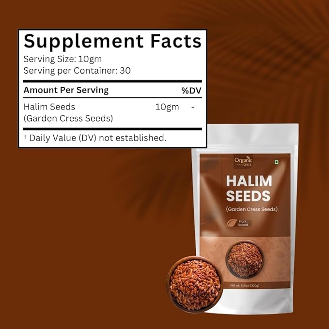 Organic Spree Halim Seeds 300gm (10.6oz) | Garden Cress Seeds | Pure and Natural - Pack of 2