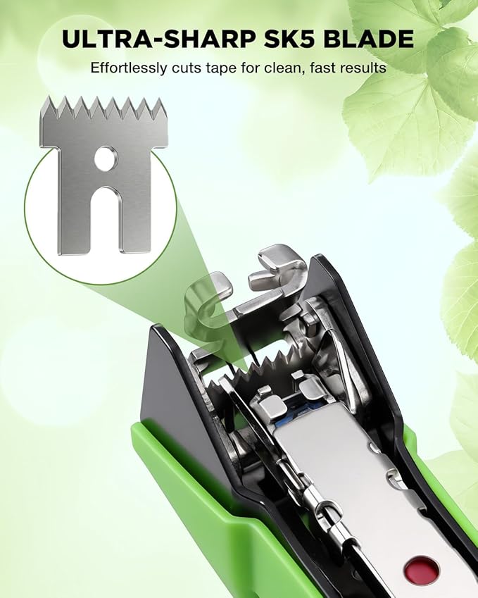 WORKPRO Plant Tying Machine, Lightweight Tape Gun for Tying Vines and Support Plants, Includes Gloves, 20 Rolls of Tape, 10000 Staples, Ideal for Tomatoes, Grapes, Cucumber and Vegetables