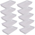 SUNPACK 10" x 20" Extra Strength Plastic Seed Starting Tray, White, 2.5" (Pack of 10) - No Drainage Holes, Ideal for Greenhouses or Indoor Gardening - Made of BPA-Free Plastic