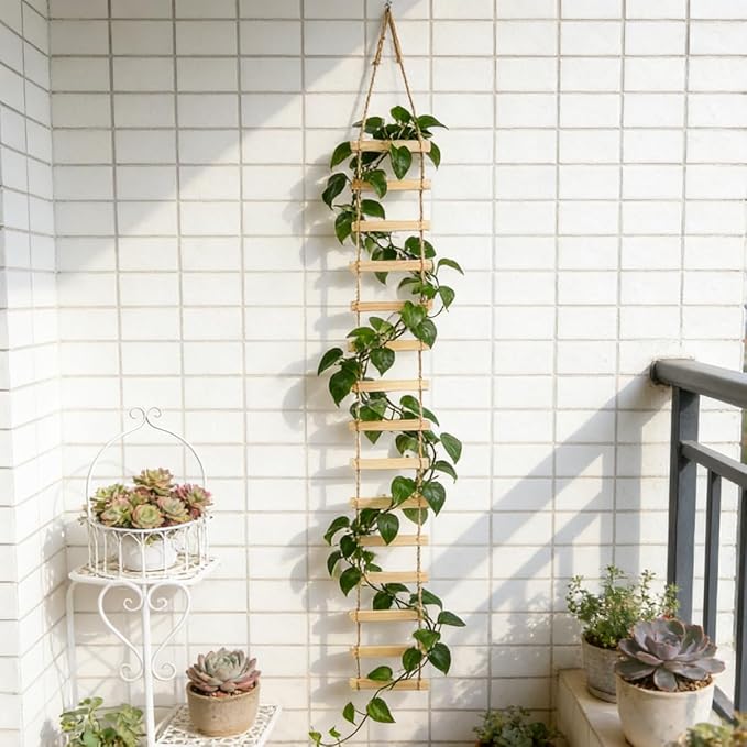 Wooden Plant Support Trellis for Climbing Plants, 6ft Large Tall Plant Ladder Home Decor for Indoor Outdoor Pothos, Vines, Lvy, Monstera