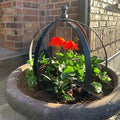 Large Round Black Metal Garden Trellis 18"x22" for Climbing Plants - Indoor/Outdoor Flower Lattice Topiary Frame - Ideal for Potted Plant Decor - Outdoor Garden Decor and Courtyard Gift