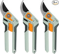 PrunePro 8" Professional Pruning Shears for Gardening Bypass Hand Pruner Stainless Steel Sharp Garden Scissors Plant Flower Rose Garden Clipper - 3 Pack