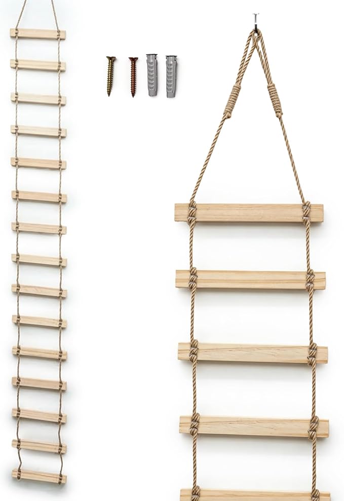 Trellis for Climbing Plants Indoor, Plant Ladder - 70.9×7.9 Inches Natural Wooden Hanging Trellis, Decorative Wall-Mounted Support for Potted Vines, Ivy, and Houseplants