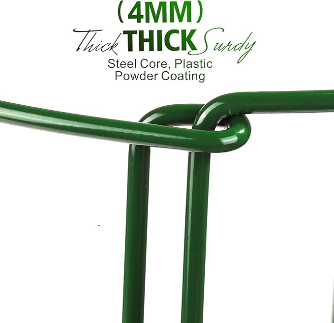6 Pack with 11.8-in*19.7-in Half Round Plant Support Stakes, Metal Garden Plant Ring Supports for Peonies, Tomatoes, Hydrangeas, Prevent Plants from Falling Over