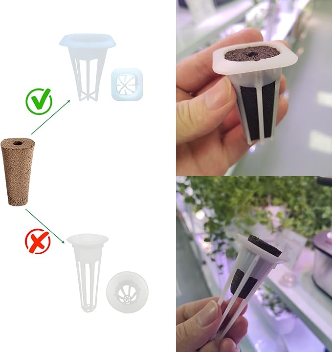 50pcs Square Grow Baskets for Indoor Hydroponics Supplies, Hydroponics Growing System Plant Seed Pods Compatible with Partly QYO, LYKO,Idoo Hydroponic Garden System(Square