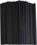 600pcs 10.23 Inch Black Color Disposable Plastic Straws,0.24 Inch Diameter Drinking Straws for Tumblers Ice Coffee and Festive Parties