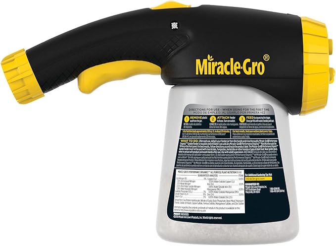 Miracle-Gro Performance Organics Garden Feeder, 12 oz. - Includes First Feeding of Miracle-Gro Performance Organics Plant Nutrition Inside - Feed Vegetables, Flowers and Herbs While Watering